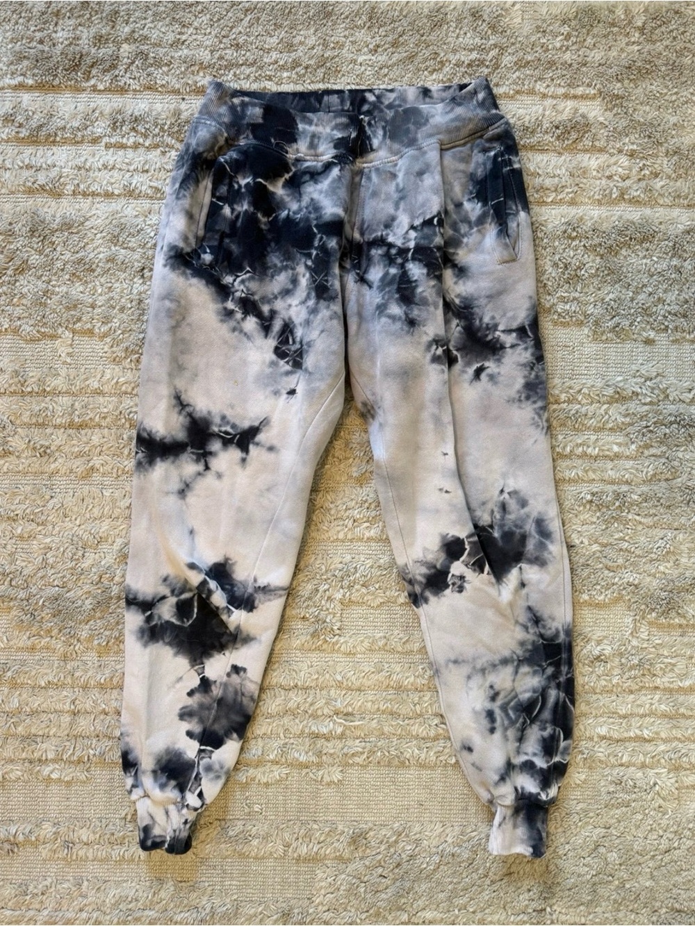 Fashion Nova Men’s Small Black Gray Tie Dye Jogger Sweatpants